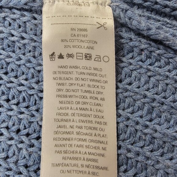 Pendleton Open Front Cardigan Women’s Petite Medium Ombre Blue Cream Knit - Picture 5 of 11